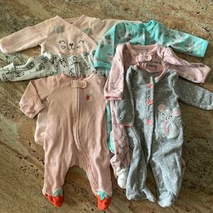 Lot of Six (6) newborn footies